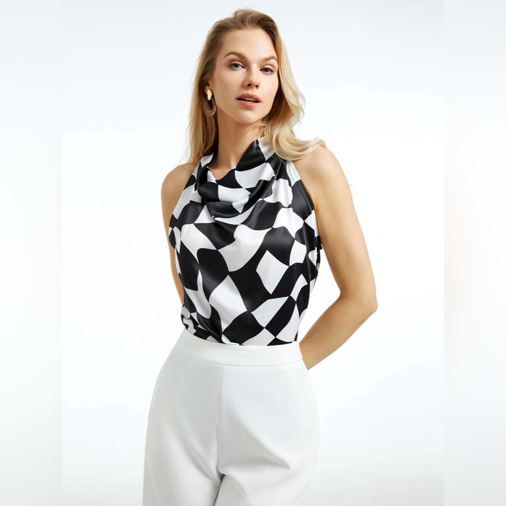 New cowl neck halter top